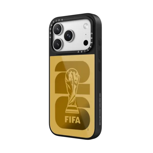 FIFA WORLD CUP 26 PRINTED TROPHY CASE | iPhone 17 Pro Max / Metallic Glaze Case MagSafe Compatible / Silver on Black | Image 2