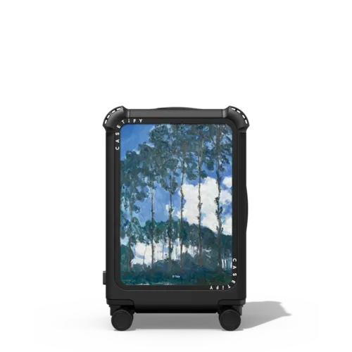 Poplars on the Epte CARRY-ON SUITCASE | 21" Carry-On Suitcase / Bounce Suitcase / Matte Black | Image 1