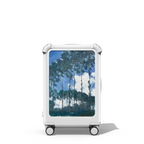 Poplars on the Epte CARRY-ON SUITCASE | 21" Carry-On Suitcase / Bounce Suitcase / Glossy Cloud White | Image 1