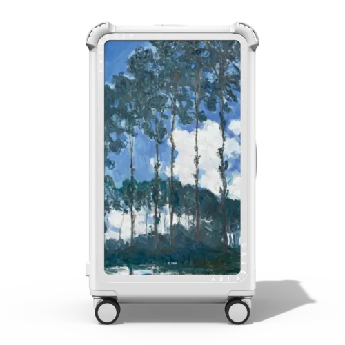Poplars on the Epte CHECK-IN TRUNK SUITCASE | 29" Check-In Trunk Suitcase / Bounce Suitcase / Glossy Cloud White | Image 1