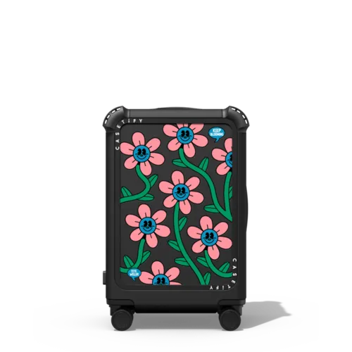 Keep Blooming | 21" Carry-On Suitcase / Bounce Suitcase / Matte Black | Image 1