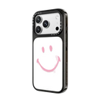 Smiley Graffiti Custom Phone Case - Pink Smile | iPhone 18 Pro Max / Impact Case MagSafe Compatible - Glossy / Glossy Black | Image 2