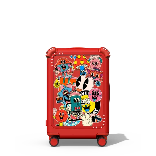 Super Sticker | 21" Carry-On Suitcase / Bounce Suitcase / Cherry Red | Image 1