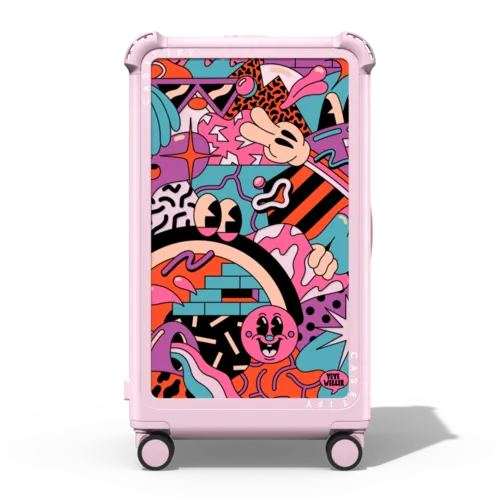 Vivid Vibes Pink | 29" Check-In Trunk Suitcase / Bounce Suitcase / Glossy Primrose Pink | Image 1