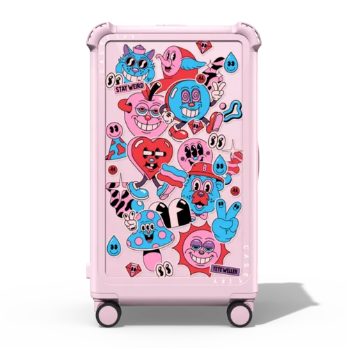 Stay Weird | 29" Check-In Trunk Suitcase / Bounce Suitcase / Glossy Primrose Pink | Image 1