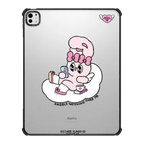 Esther Bunny On Phone tablet case | iPad Pro 13-inch (M4/M5) / iPad Impact Case / Black | Image 1