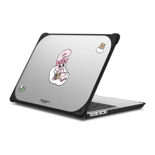 Esther Bunny Daydreaming Laptop Case | MacBook Pro 14-inch (M1 - M5) / MacBook Bounce Case / Black | Image 1