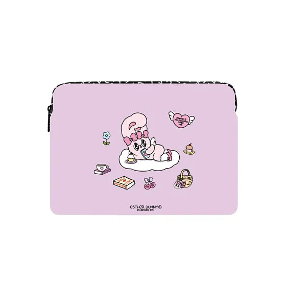 Esther Bunny Chill Cloud Stickers Laptop Sleeve | Image 1