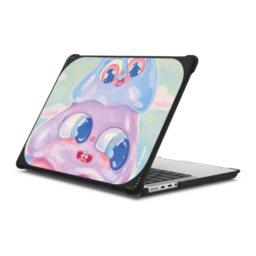 Wobbly Friends | MacBook Pro 14-inch (M1 - M5) / MacBook Bounce Case / Black | Image 1