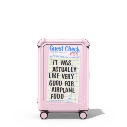 The Good Airplane Food | 21" Carry-On Suitcase / Bounce Suitcase / Glossy Primrose Pink | Image 1