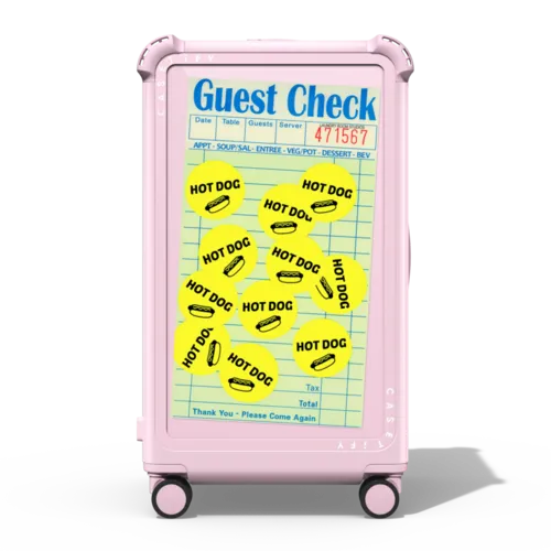 The Hot Dog | 29" Check-In Trunk Suitcase / Bounce Suitcase / Glossy Primrose Pink | Image 1