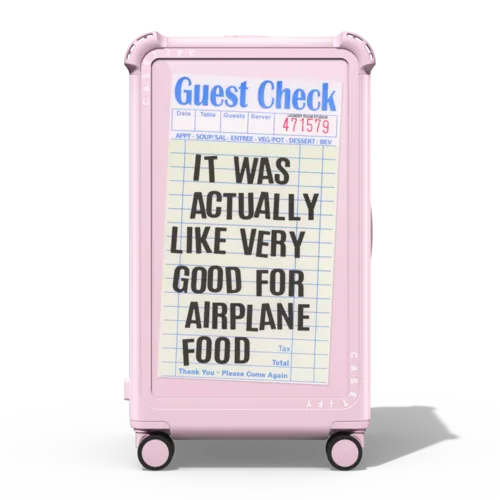 The Good Airplane Food | 29" Check-In Trunk Suitcase / Bounce Suitcase / Glossy Primrose Pink | Image 1