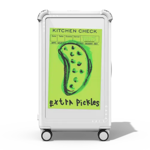 Extra Pickles | 29" Check-In Trunk Suitcase / Bounce Suitcase / Glossy Cloud White | Image 1