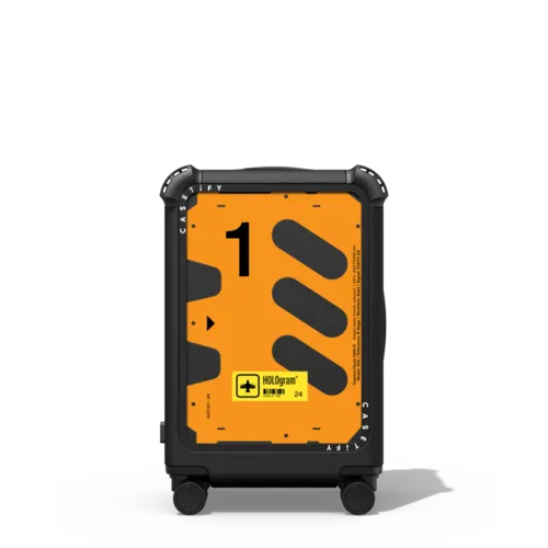 Orange | 21" Carry-On Suitcase / Bounce Suitcase / Matte Black | Image 1