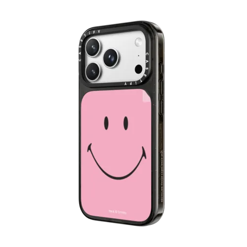 Original Smiley Phone Case - Pink Edition | iPhone 18 Pro Max / Impact Case MagSafe Compatible - Glossy / Glossy Black | Image 2