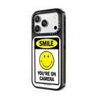SMILE! Caution You're On Camera Phone Case - Transparent Edition | iPhone 18 Pro Max / Impact Case MagSafe Compatible - Glossy / Glossy Black | Image 2