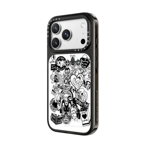 matt darling sticker collage | iPhone 18 Pro Max / Impact Case MagSafe Compatible - Glossy / Glossy Black | Image 2