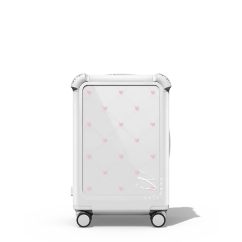 Custom Suitcase | 21" Carry-On Suitcase / Bounce Suitcase / Glossy Cloud White | Image 1