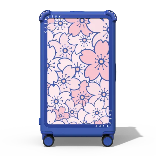 Pink Sakura Bloom | 29" Check-In Trunk Suitcase / Bounce Suitcase / Cobalt Blue | Image 1