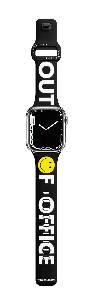 Smiley OUT OF OFFICE Watch Band | Apple Watch Series 7-9 (45mm) / Impact Band / Black | Image 1
