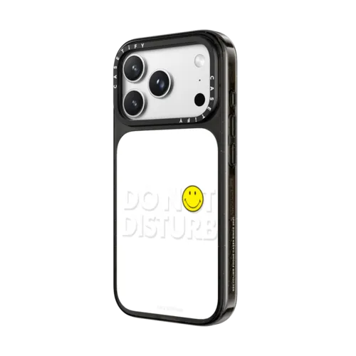 Smiley Do Not Disturb Typography Phone Case | iPhone 18 Pro Max / Impact Case MagSafe Compatible - Glossy / Glossy Black | Image 2