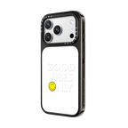 Smiley Good Vibes Only Typography Phone Case | iPhone 18 Pro Max / Impact Case MagSafe Compatible - Glossy / Glossy Black | Image 2