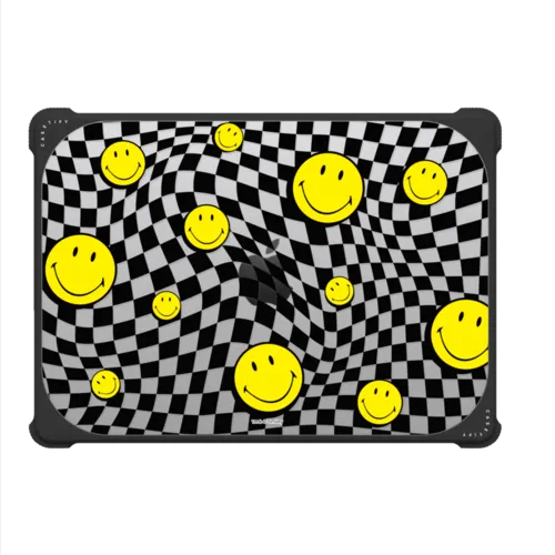 Smiley Melted Checkers Laptop Case | MacBook Pro 14-inch (M1 - M5) / MacBook Bounce Case / Black | Image 2