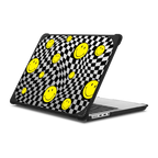 Smiley Melted Checkers Laptop Case | MacBook Pro 14-inch (M1 - M5) / MacBook Bounce Case / Black | Image 1
