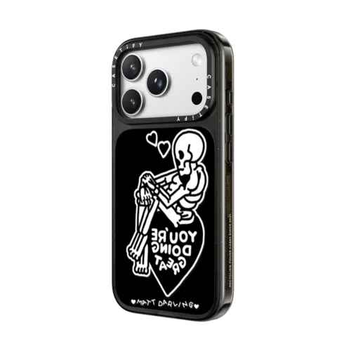 mirror messages-skeleton | iPhone 18 Pro / Impact Case MagSafe Compatible - Glossy / Glossy Black | Image 2