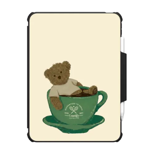 The Coffee Cub | iPad Pro 11-inch (M4/M5) / iPad Impact Folio Case / Black | Image 1