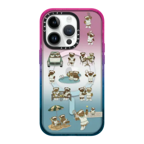 Country Club Bears | iPhone 14 Pro / Impact Case MagSafe Compatible / Cotton Candy | Image 1