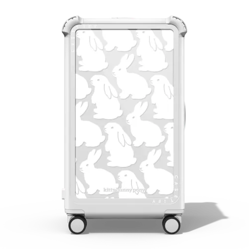 Little Bunnies CHECK-IN TRUNK SUITCASE | 29" Check-In Trunk Suitcase / Bounce Suitcase / Glossy Cloud White | Image 1