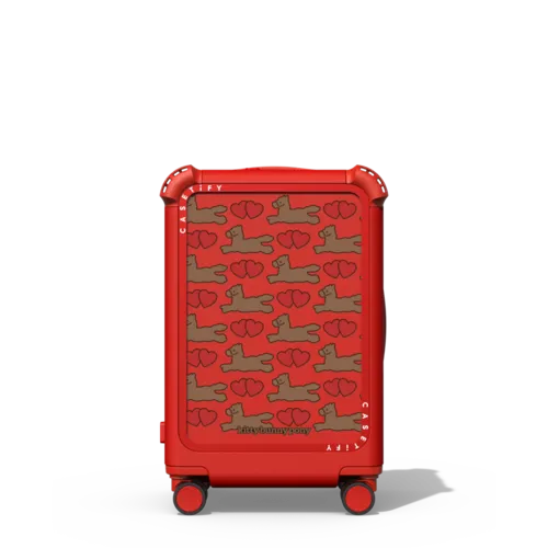 Happy Pony Tweedle CARRY-ON SUITCASE | 21" Carry-On Suitcase / Bounce Suitcase / Cherry Red | Image 1