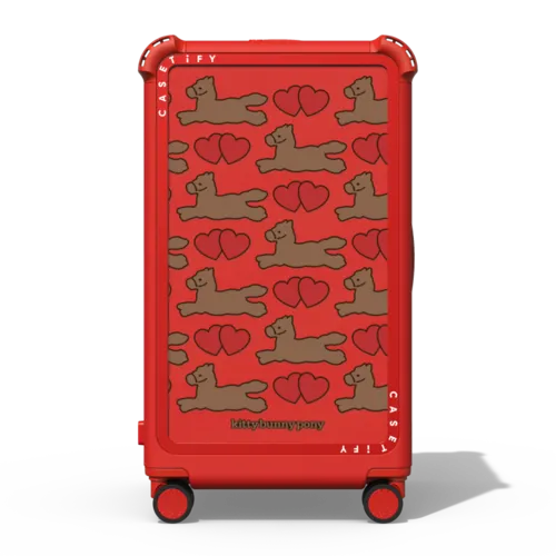 Happy Pony Tweedle CHECK-IN TRUNK SUITCASE | 29" Check-In Trunk Suitcase / Bounce Suitcase / Cherry Red | Image 1