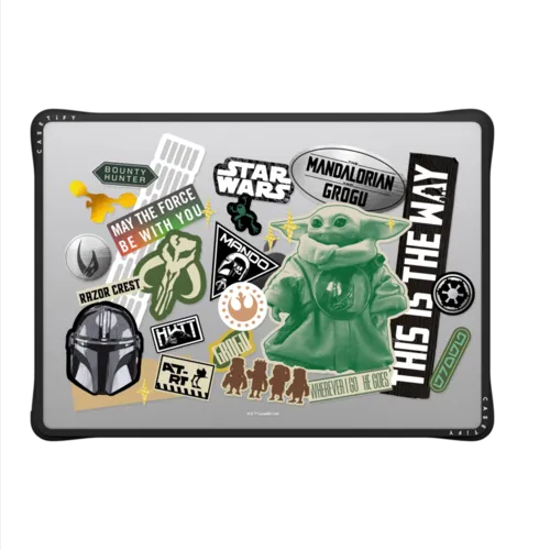 The Mandalorian and Grogu Stickermania Laptop Case | MacBook Pro 14-inch (M1 - M5) / MacBook Impact Case / Black | Image 2