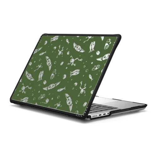 Grogu Pattern Laptop Case | MacBook Pro 14-inch (M1 - M5) / MacBook Impact Case / Black | Image 1