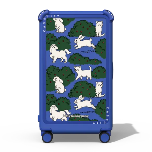 kittybunnypony Grove CHECK-IN TRUNK SUITCASE | 29" Check-In Trunk Suitcase / Bounce Suitcase / Cobalt Blue | Image 1