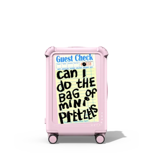 The Bag of Mini Pretzels | 21" Carry-On Suitcase / Bounce Suitcase / Glossy Primrose Pink | Image 1