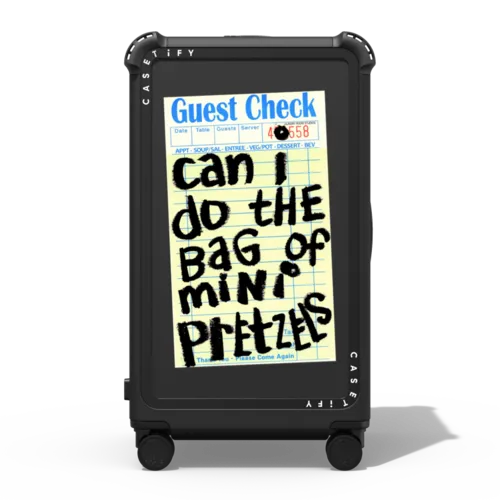 The Bag of Mini Pretzels | 29" Check-In Trunk Suitcase / Bounce Suitcase / Matte Black | Image 1