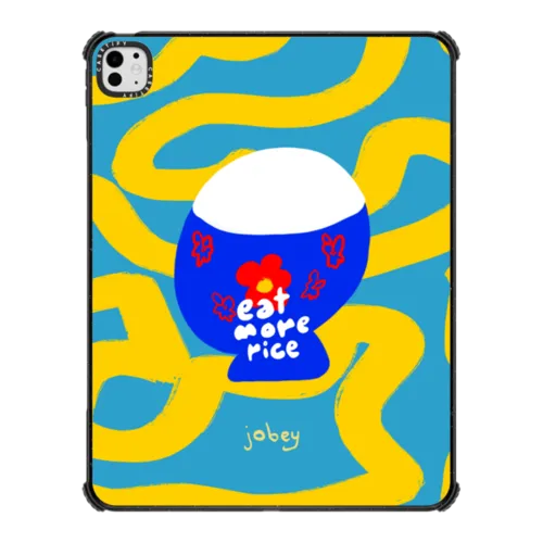 Eat More Rice | iPad Pro 13-inch (M4/M5) / iPad Impact Case / Black | Image 1