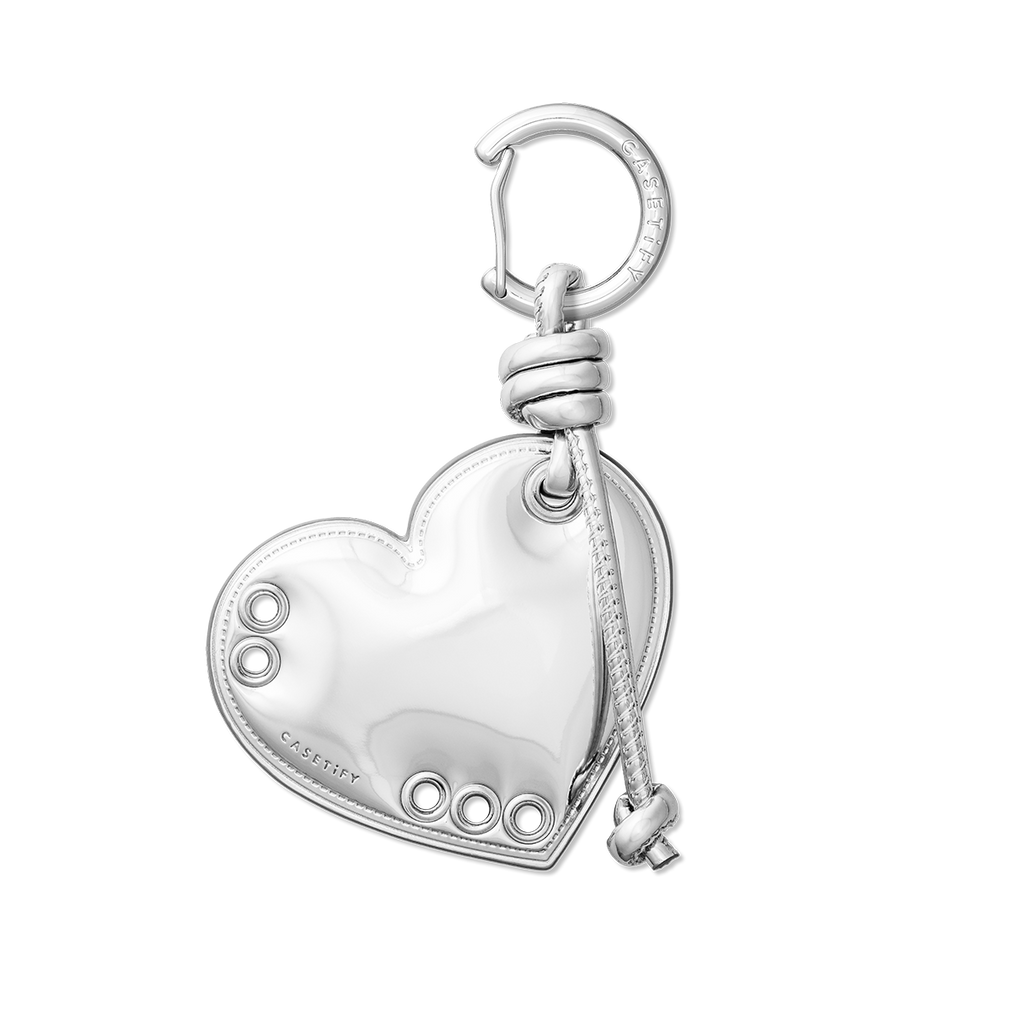 Puffy Heart Bag Charm -  Metallic Cupid