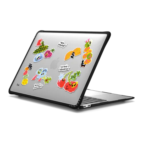 NO PANIC_JUST ORGANIC | MacBook Air 13-inch (M1 / Intel) / MacBook Impact Case / Black | Image 1