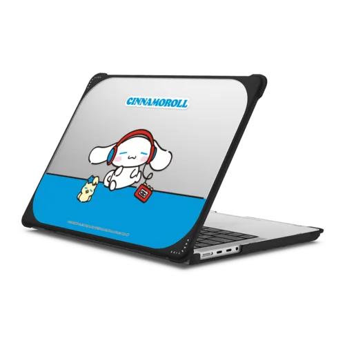 Sanrio Puppy Pals - Cinnamoroll Chilling Laptop Case | MacBook Pro 14-inch (M1 - M5) / MacBook Bounce Case / Black | Image 1