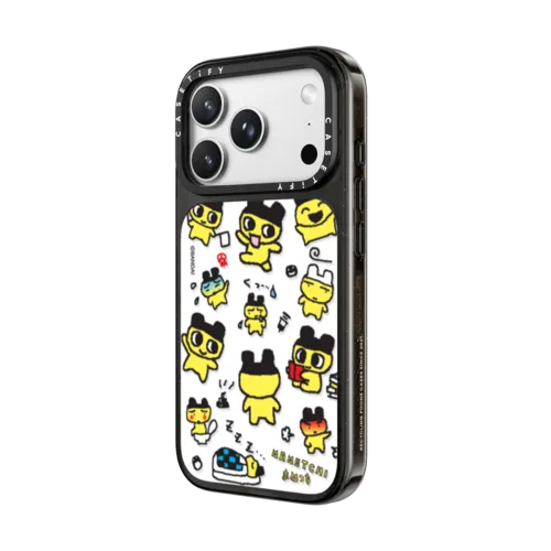 Tamagotchi Mametchi Medley Pattern Case | iPhone 18 Pro Max / Impact Case MagSafe Compatible - Glossy / Glossy Black | Image 2