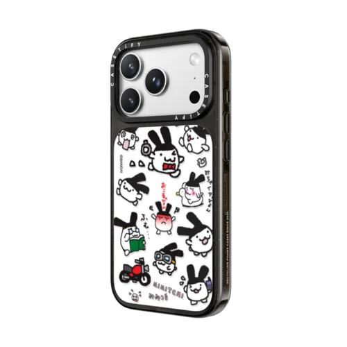 Tamagotchi Mimitchi Medley Pattern Case | iPhone 18 Pro Max / Impact Case MagSafe Compatible - Glossy / Glossy Black | Image 2