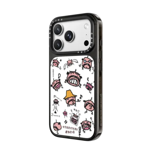 Tamagotchi Oyajitchi Medley Pattern Case | iPhone 18 Pro Max / Impact Case MagSafe Compatible - Glossy / Glossy Black | Image 2