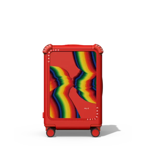 Kissing | 21" Carry-On Suitcase / Bounce Suitcase / Cherry Red | Image 1