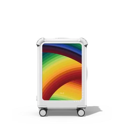 Rainbow (ARC) | 21" Carry-On Suitcase / Bounce Suitcase / Glossy Cloud White | Image 1