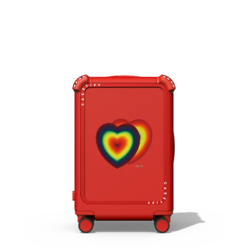 Two Hearts | 21" Carry-On Suitcase / Bounce Suitcase / Cherry Red | Image 1