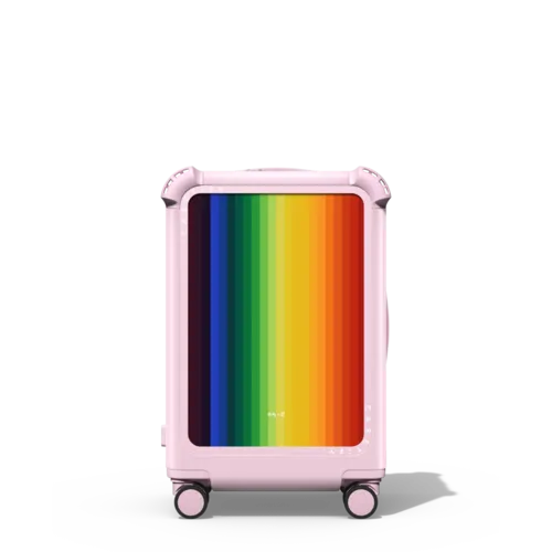 Rainbow Pathway | 21" Carry-On Suitcase / Bounce Suitcase / Glossy Primrose Pink | Image 1
